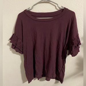 current/elliott burgundy shirt